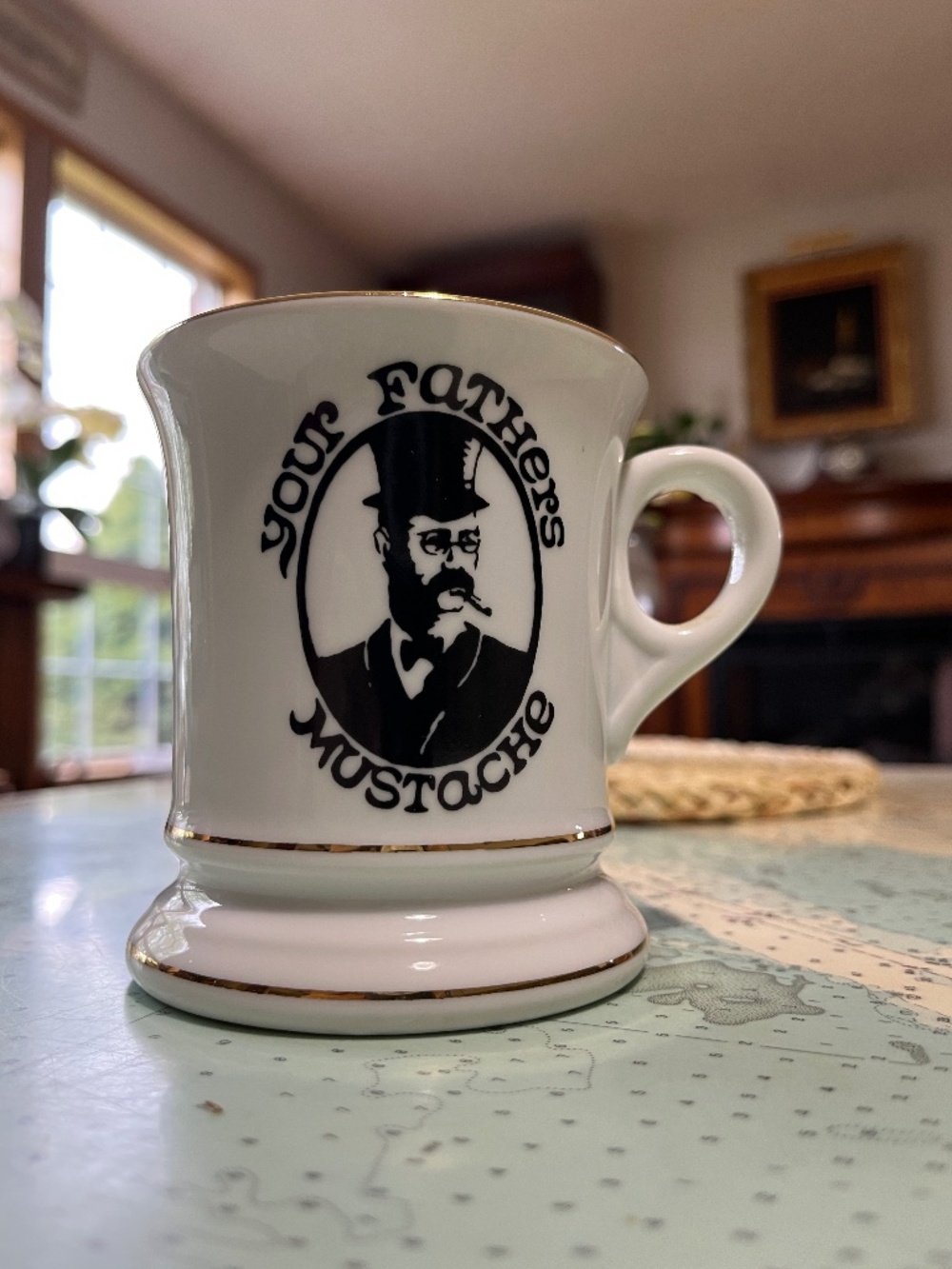 Vintage Your Fathers Mustache Mug with Mustache Protector